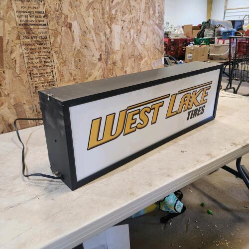 3'x1' Hanging light up metal sign
