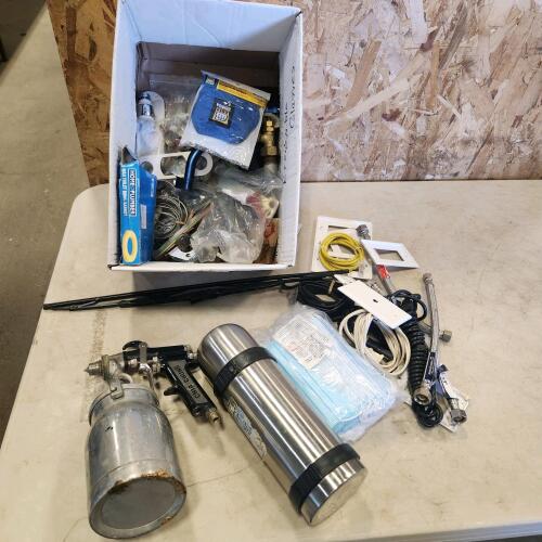Paint sprayer, thermos, various electrical items