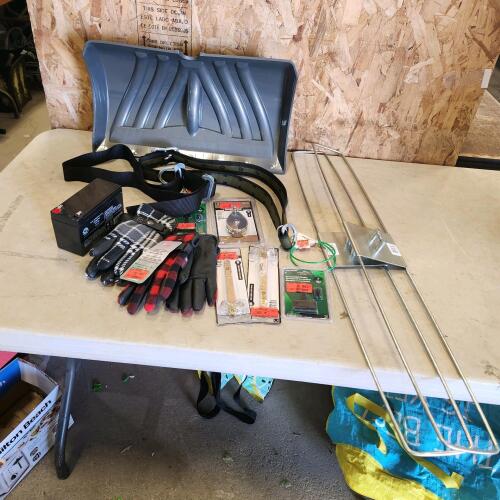 New sz small gloves, hinges, pulleys, cow collars