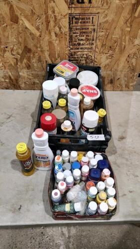 Part cans of cleaners & paints