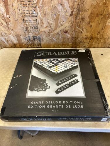 Giant deluxe scrabble open box
