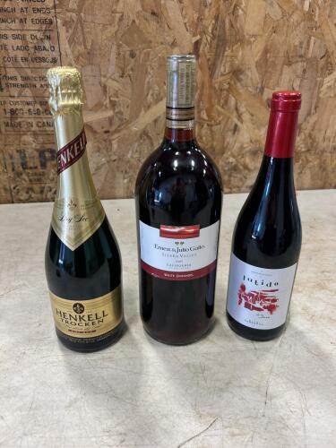 3 Sealed bottles of wine