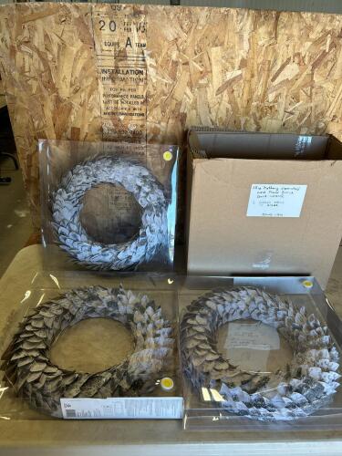 18&rdquo; Battery operated LED faux birch bark wreaths