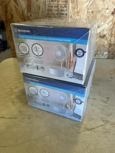 2 new 8&rdquo; telescopic table fans
