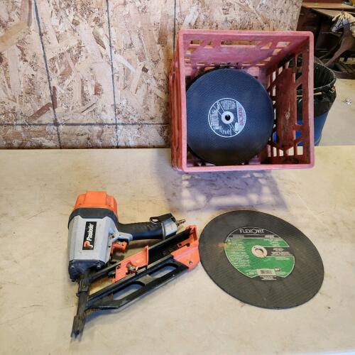 12" Cut off disks, 3" Paslode air framing nailer