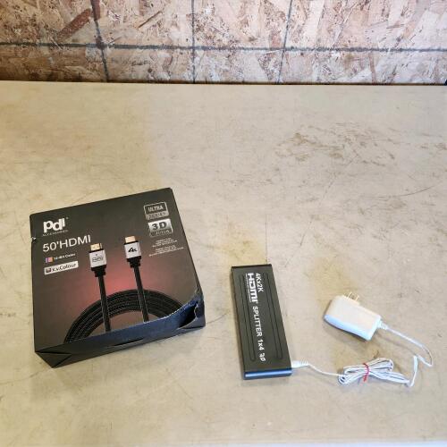 50' HDMI cable & splitter
