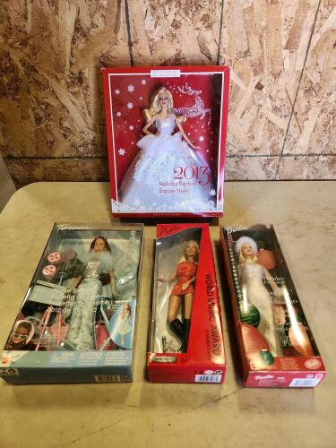 4 New Barbies in box