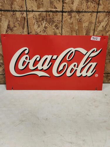 Plastic Coca Cola sign 26"x15"