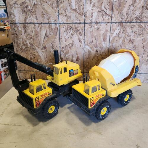 Tonka crane & cement truck