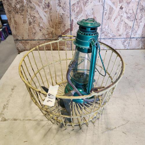 Vintage Basket, lantern, sprinkler