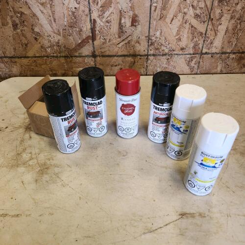 Various new spray paints