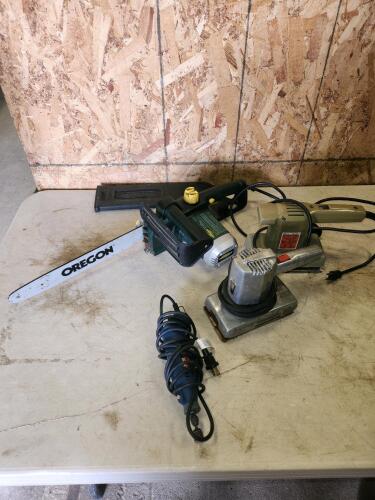 Electric chainsaw no chain, sanders, rotary tool