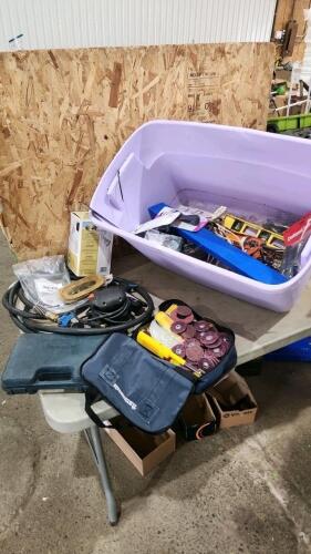 Truck air hose, various tools, etc.