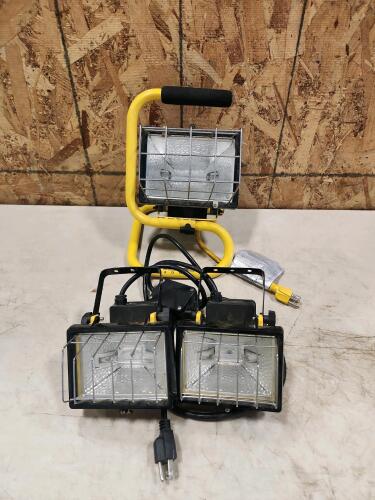 3 Halogen work lights