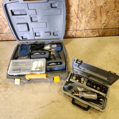 18V 1/2" impact kit, air die grinder