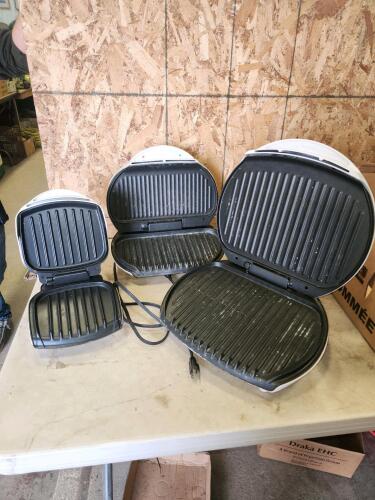 3 various size grillers
