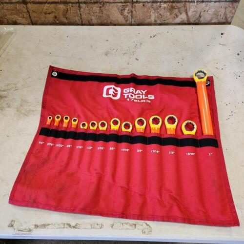 Gray 14pc box end wrench set