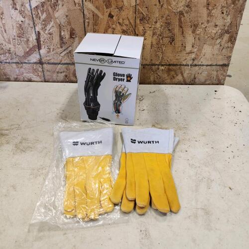 2 New large welding gloves, glove dryer