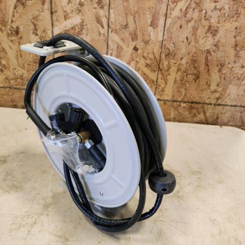 Pressure washer hose on reel