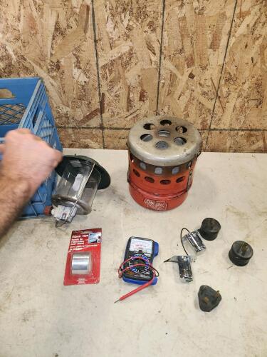 Kerosene & propane heaters, RV-120v adaptor, etc