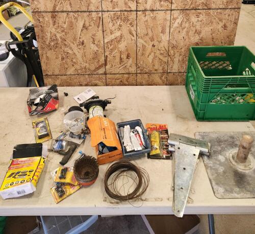 Water pumps, drywall hawk, tire kit, etc