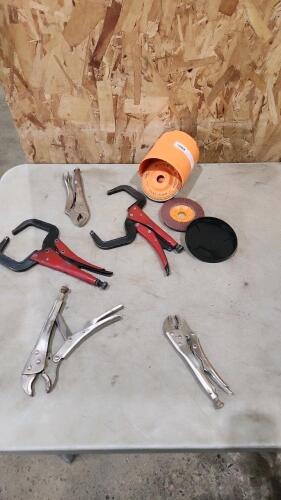 Locking pliers, 4 1/2"flap disks