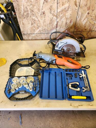 Flaring tool, holesaw kit, sawzall, etc
