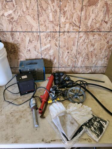 Welding gloves, tank heater, cylinder, etc