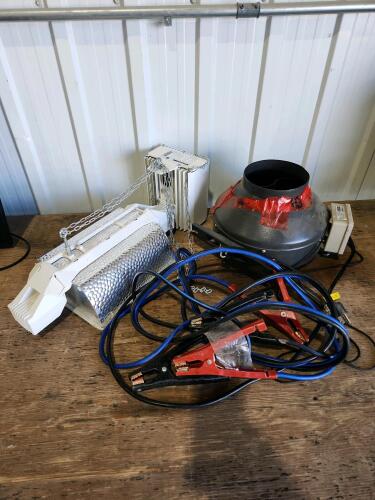 Grow light as is, in line duct fan, booster cables