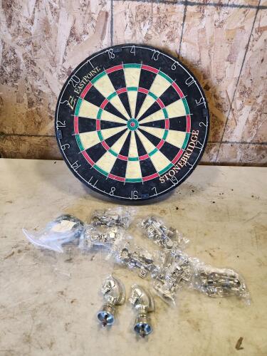 Dartboard, cabinet hardware, etc