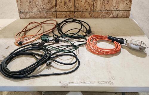 Trouble light, short ext cords