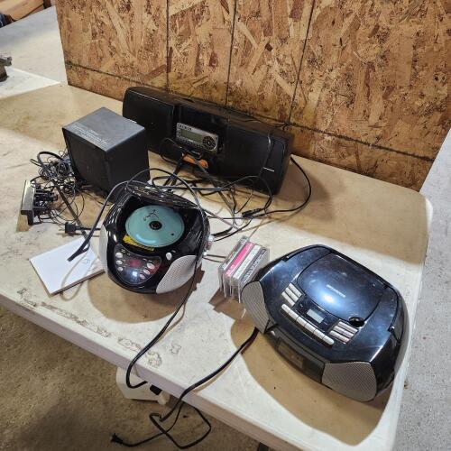 Assorted radios, 120v heater
