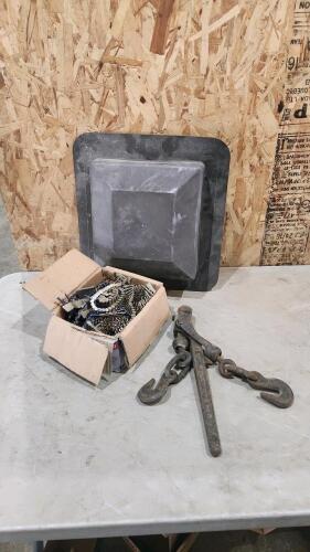 Various sized coil & strip nails, load binder