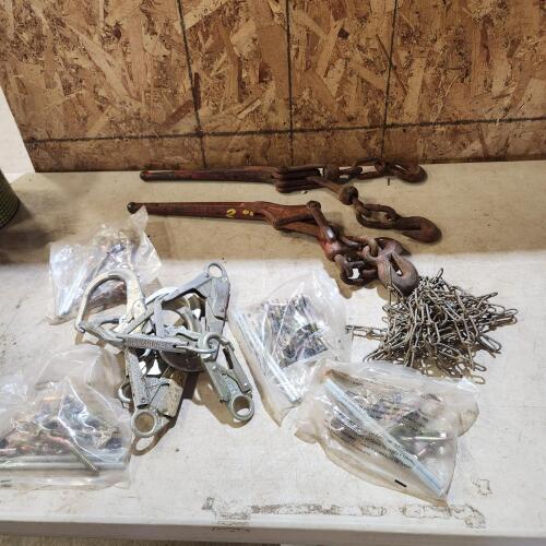 Chain binders, safety hooks, etc.