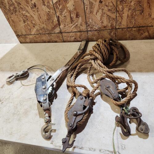 Cable come along, antique hoist