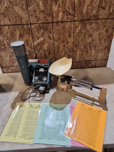 Antique moisture meter, grain scale