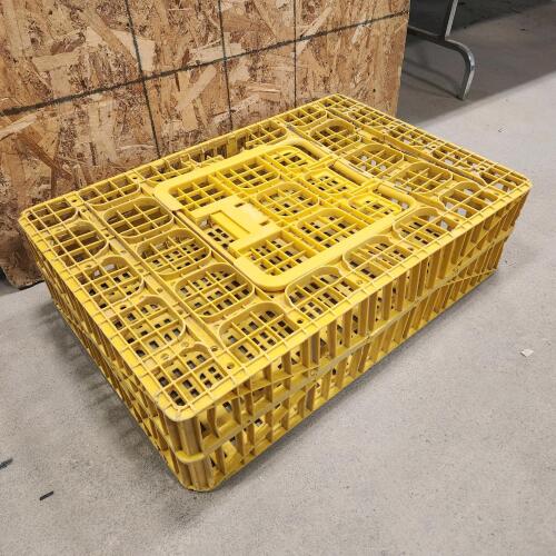 Plastic poultry crate w some damage