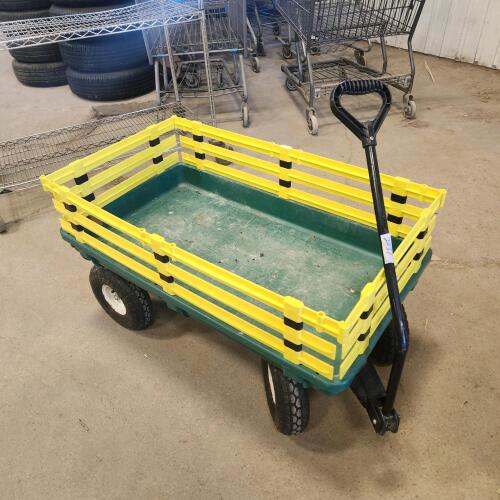 Plastic air tired wagon w removeable sides