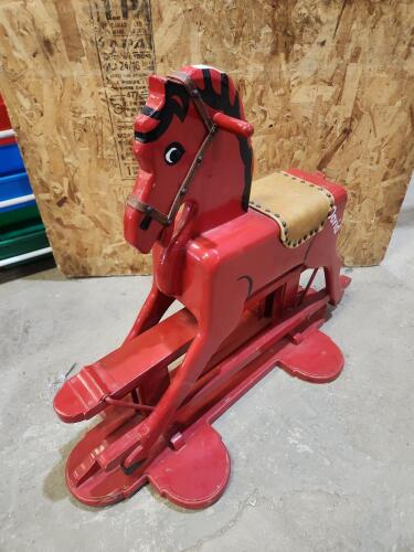 Wooden rocking horse 32"H missing tail