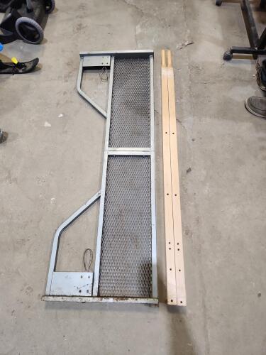 Truck tailgate 63"W, unused wheelbarrow handles