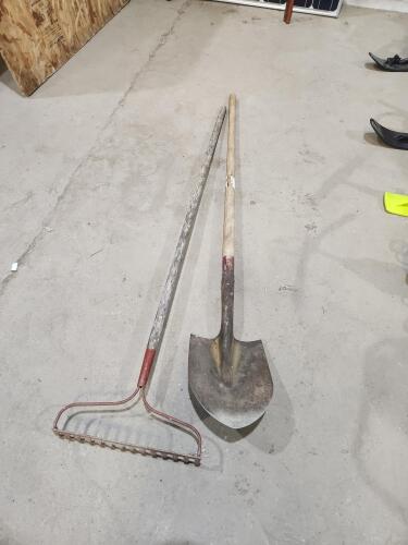 Gravel shovel & rake