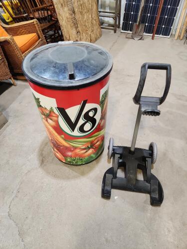 19"W 17"H V8 Cooler, garbage bin cart