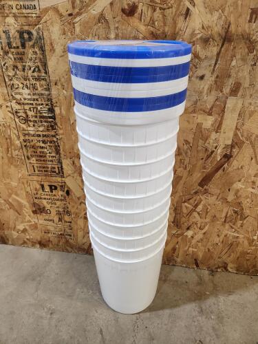 10 11.4L Food grade pails w lids