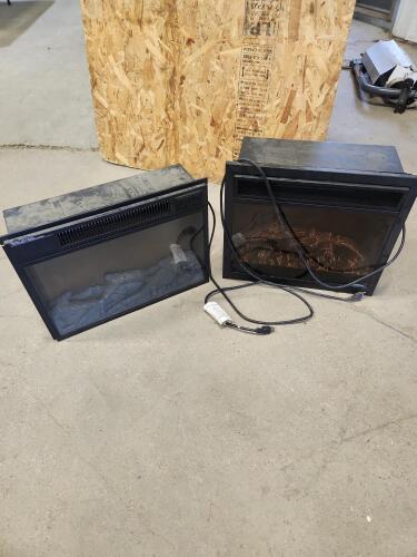 2 Electric fireplace inserts 22"W 17"H, 20"W 19"H