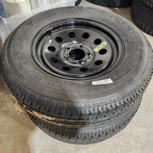 2 New 205/75R15 trailer wheels
