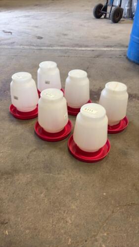 6 - 1 Gallon Poultry waterers