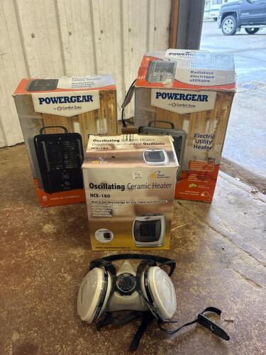 3 - 120v Electric heaters and dust mask