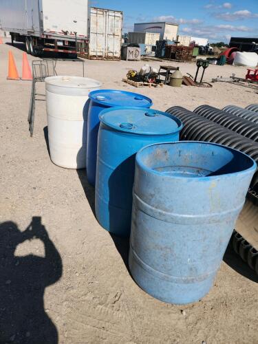 4 Plastic 55Gal drums