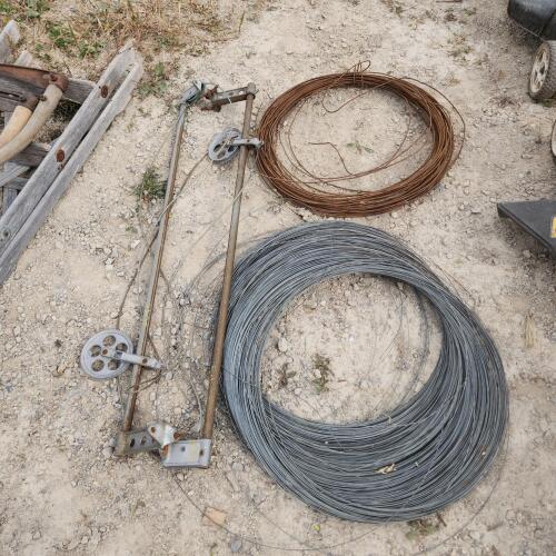 48" Clothesline elevator, 2 rolls of wire