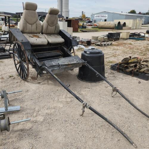 2 Seater horse drawn buggy, compost bin
